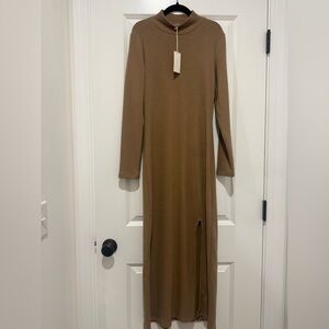 Z Supply Ribbed Mock Neck Midi Dress.